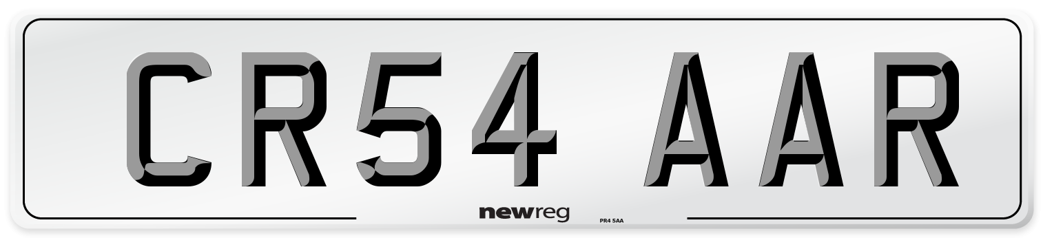 CR54 AAR Number Plate from New Reg